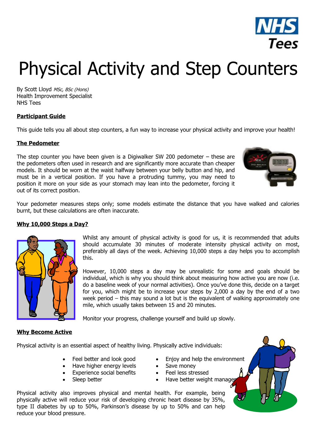 Physical Activity and Step Counters