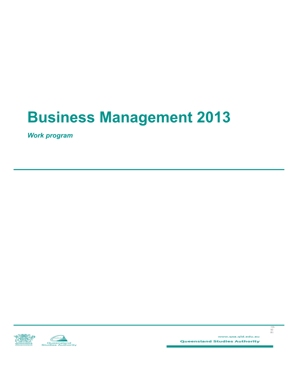 Business Management 2013 Work Program Template