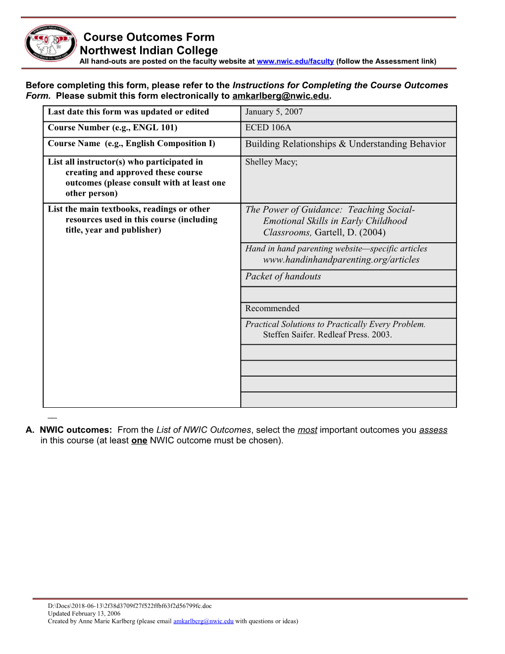 Last Date This Form Was Updated Or Edited