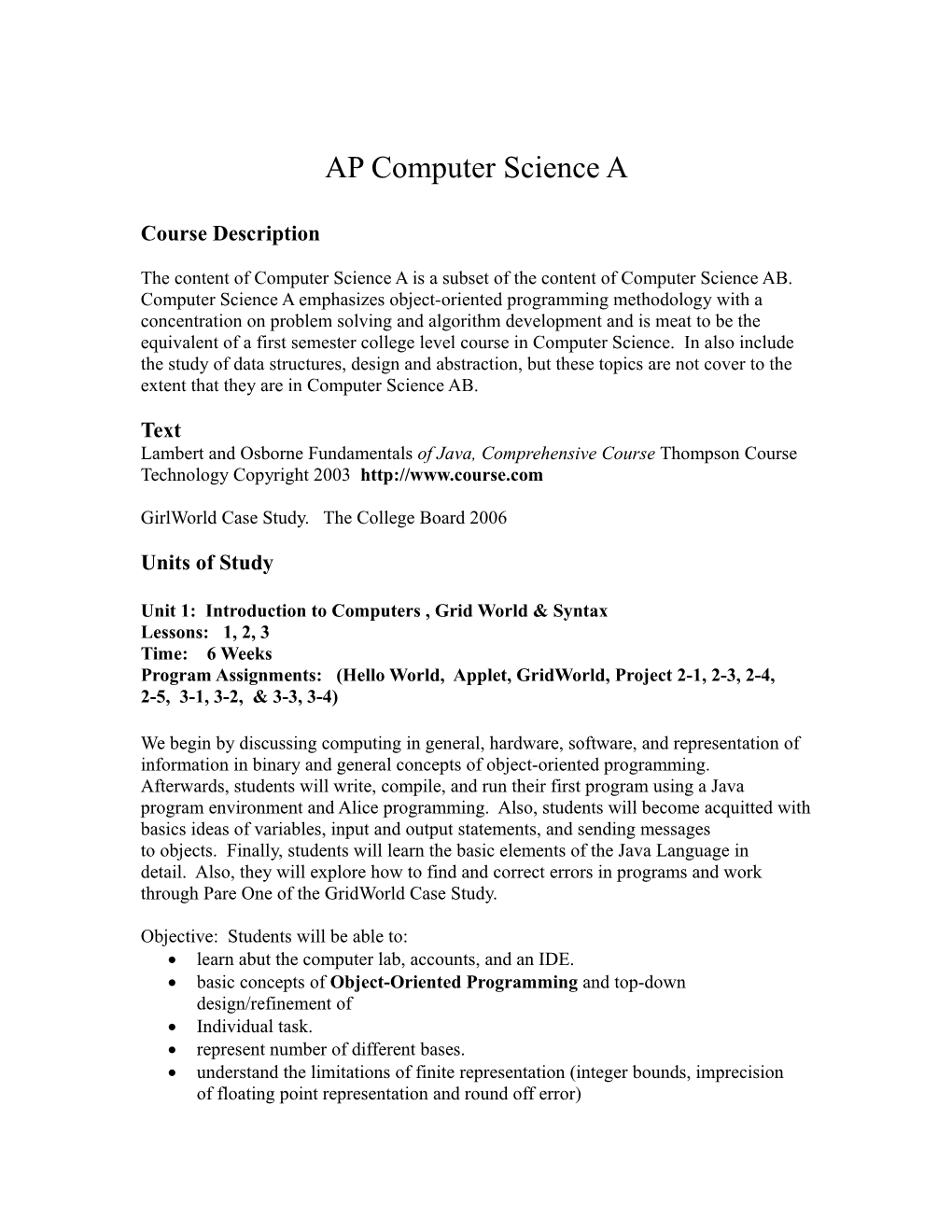 AP Computer Science A