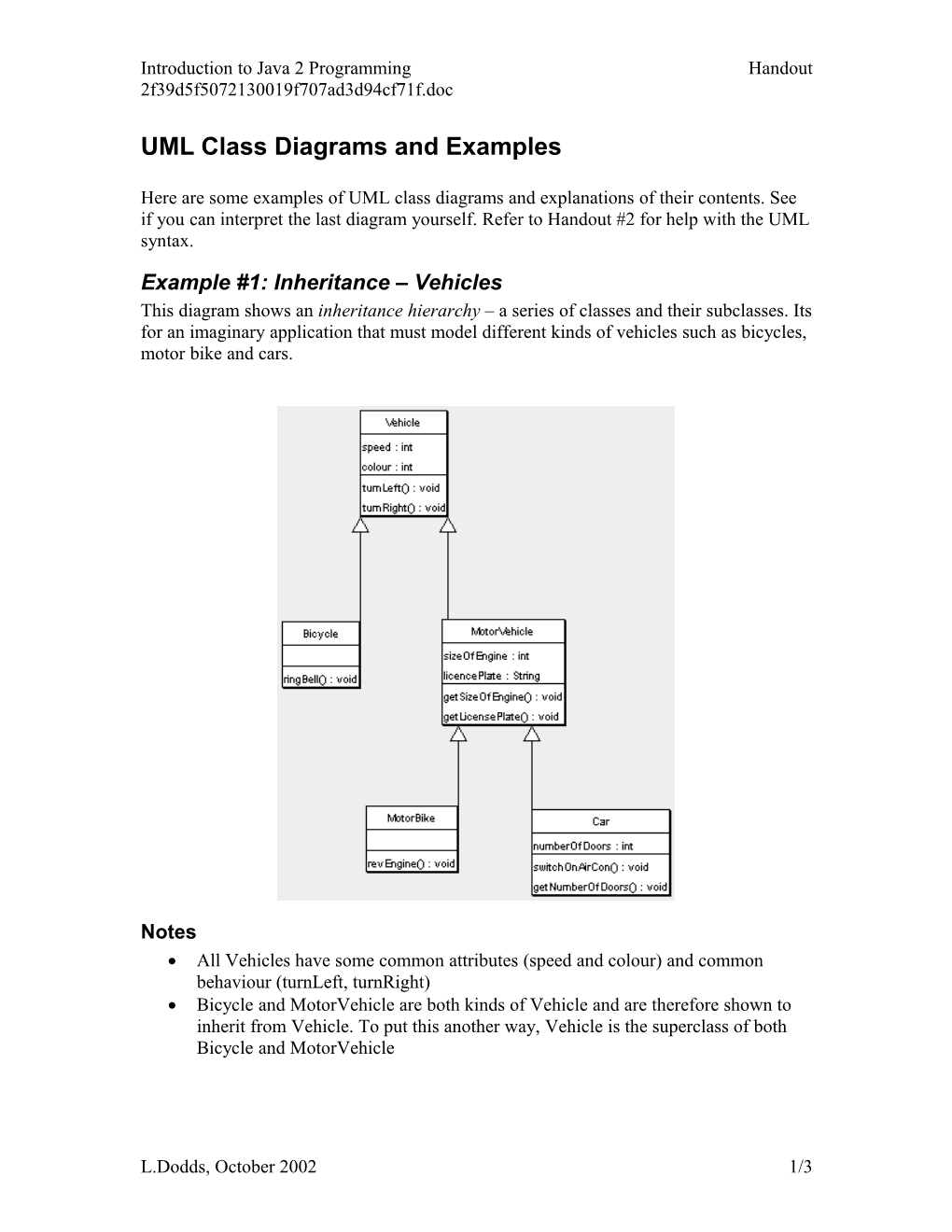 UML Class Diagrams and Examples