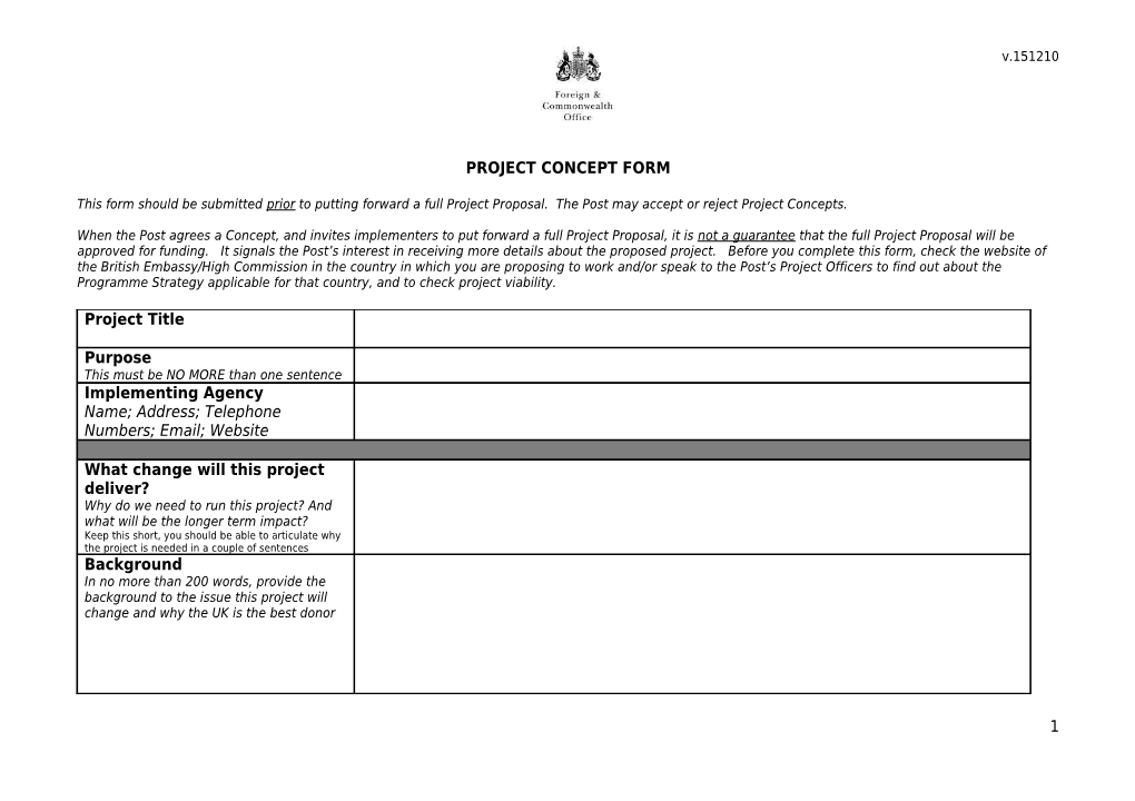 SPF.F001.13 Project Concept Form