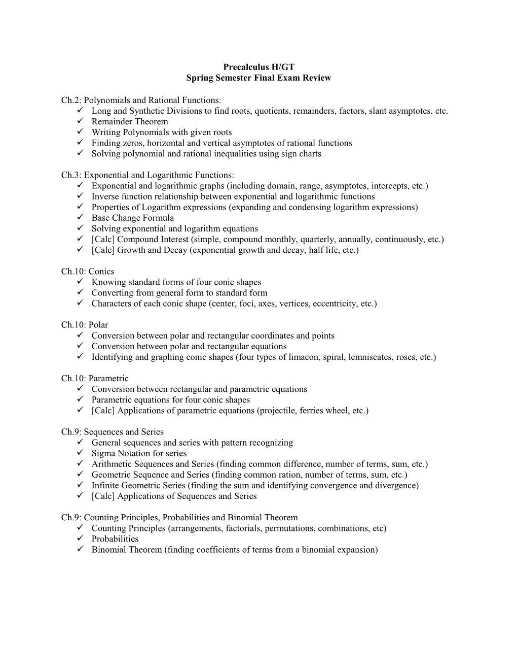 Ch.2: Polynomials and Rational Functions