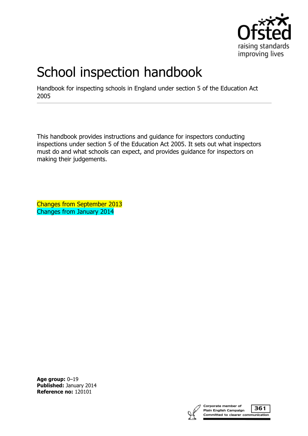 Part 1: How Schools Will Be Inspected 5