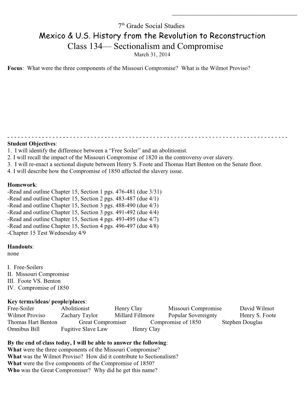 Mexico & U.S. History from the Revolution to Reconstruction s2