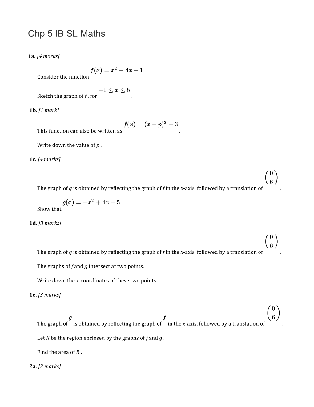 IB Questionbank Test