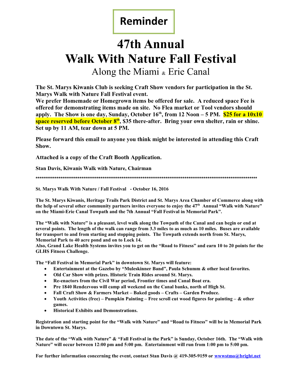 Walk with Nature Fall Festival s1