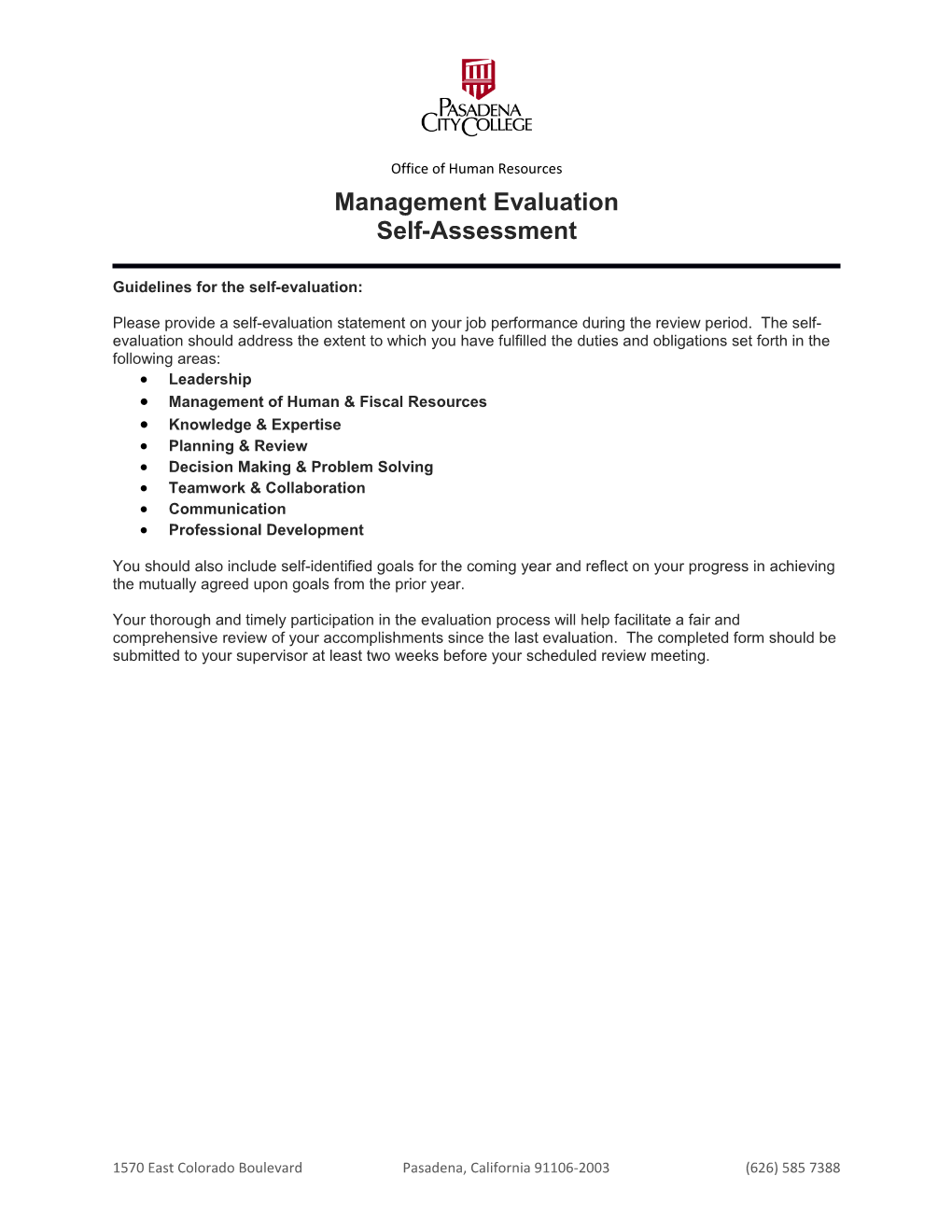 Management Evaluation