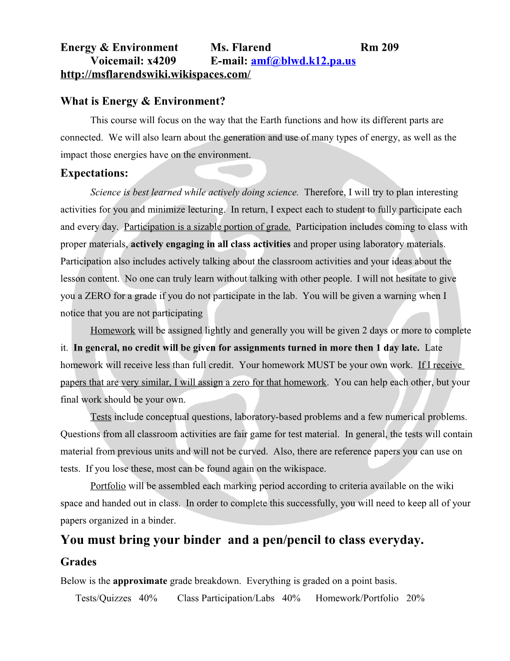 Energy and Enviro Syllabus 2014