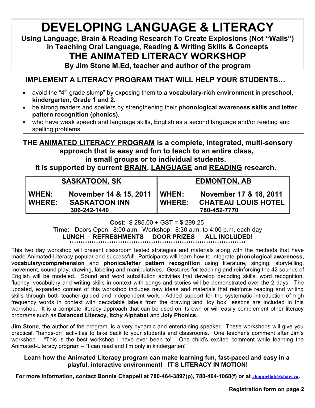 Animated-Literacy Workshops