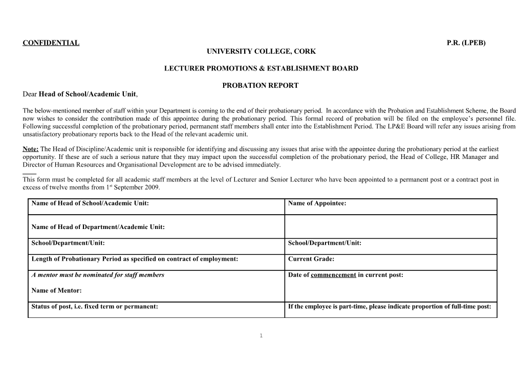 Lecturer Promotions & Establishment Board