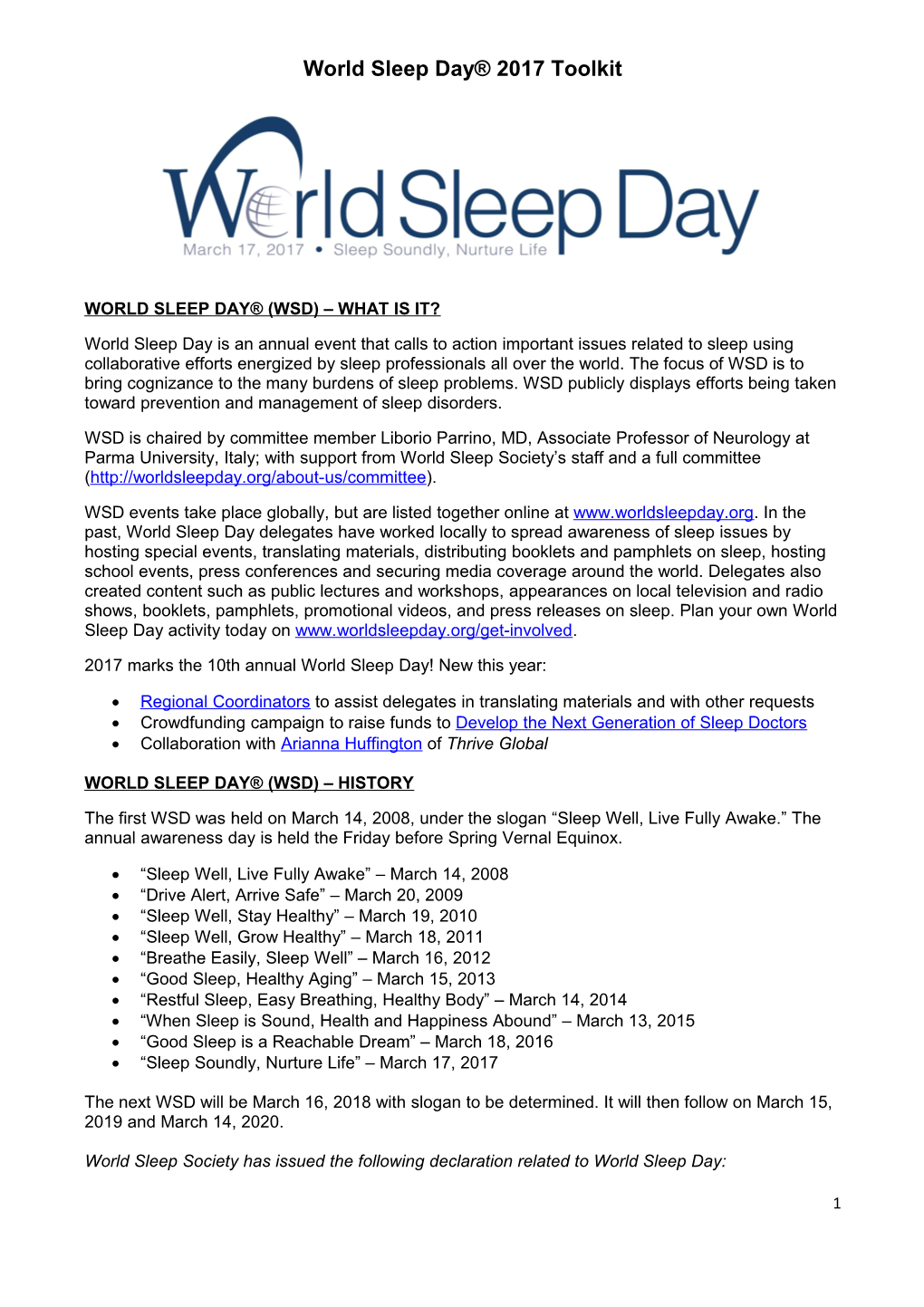 World Sleep Day