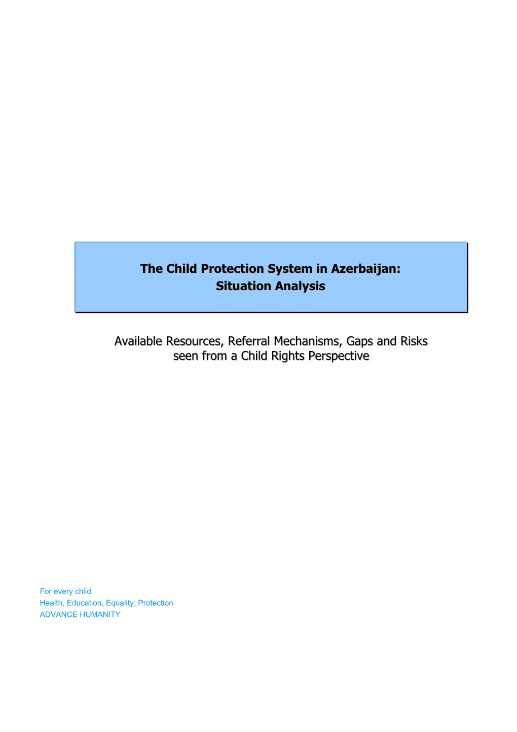 The Child Protection System in Azerbaijan