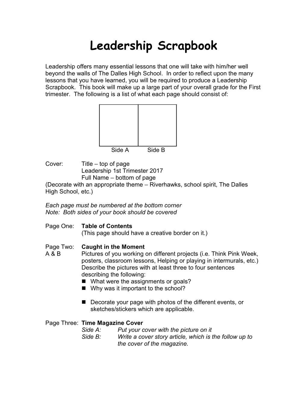 Leadership Scrapbook