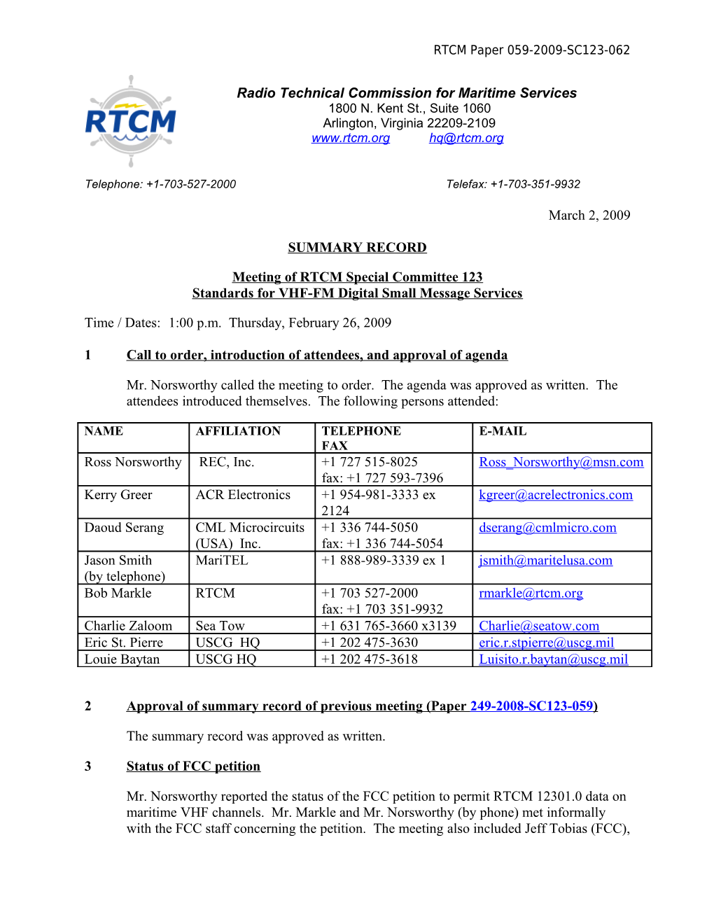 Radio Technical Commission for Maritime Services s1