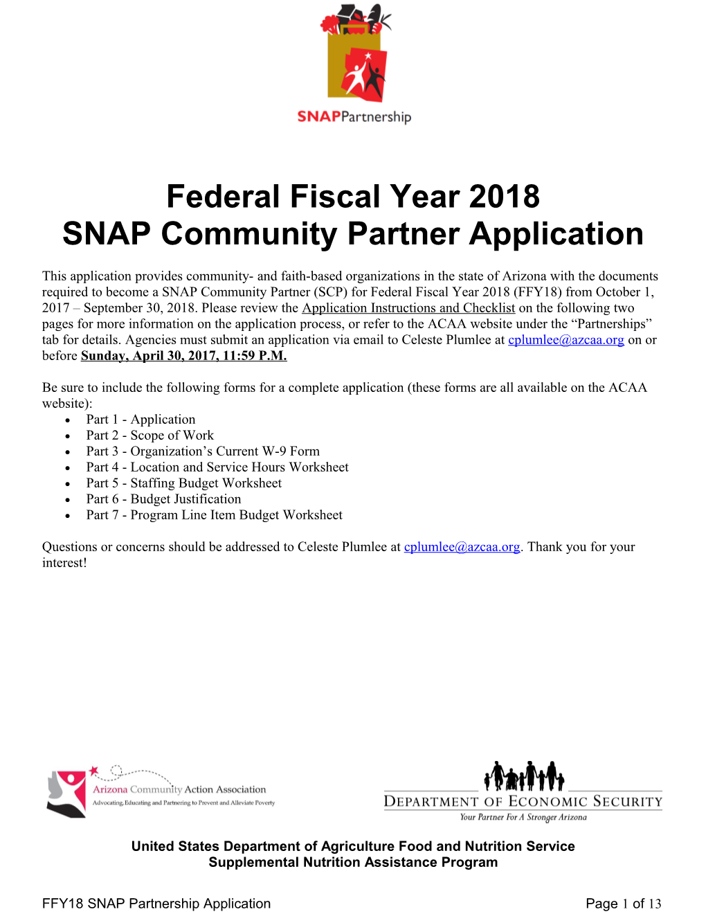 SNAP Community Partner Application