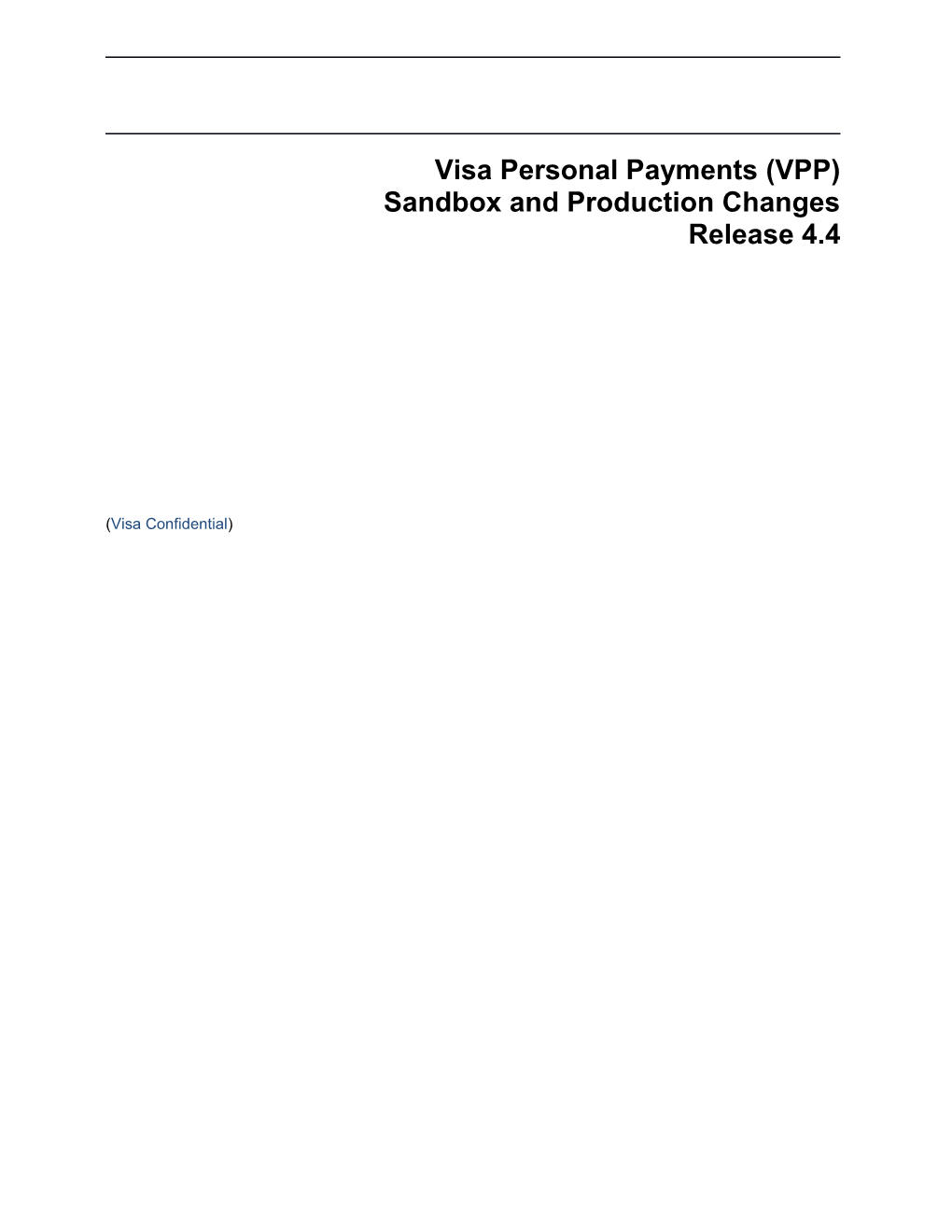 Visa Personal Payments (VPP)