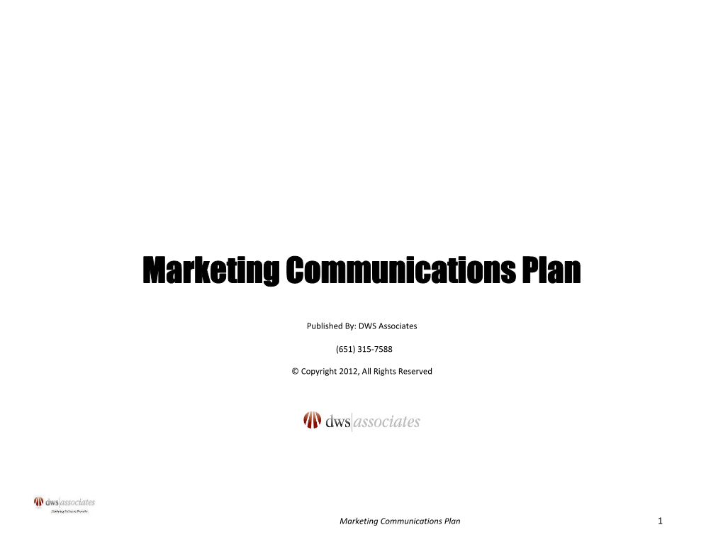 Marketing Communications Plan