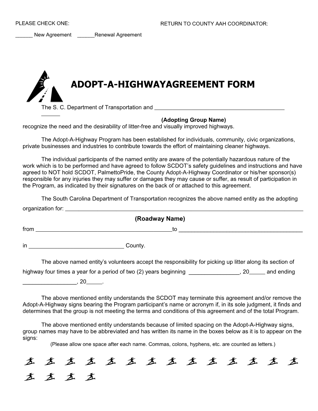 Adopt-A-Highwayagreement Form