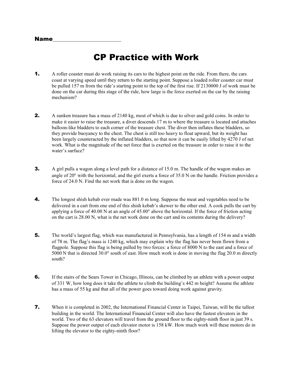 CP Practice with Work