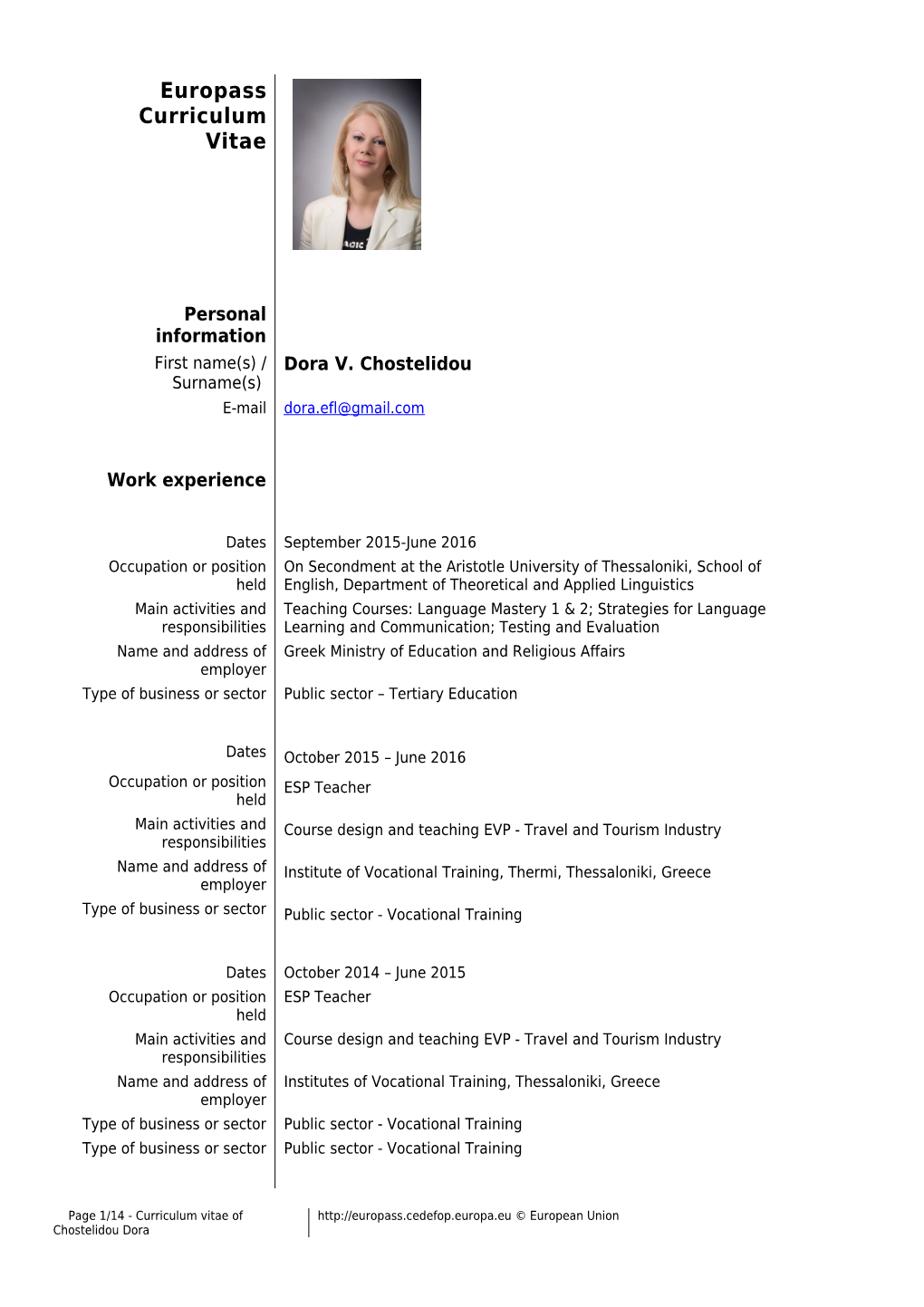 Europass Curriculum Vitae s8