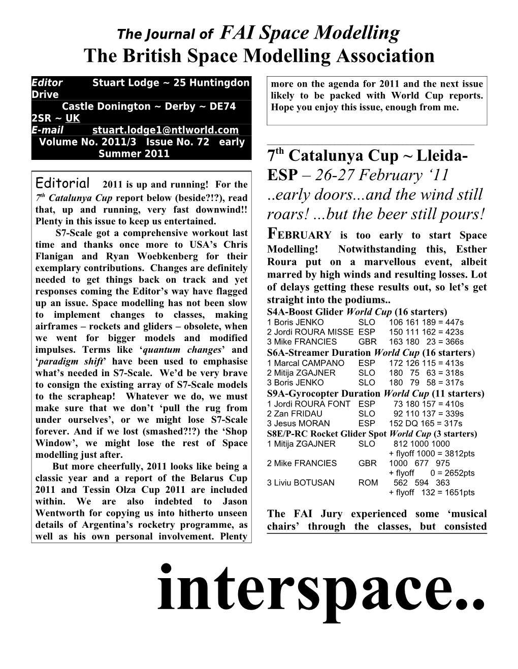 The Journal of FAI Space Modelling