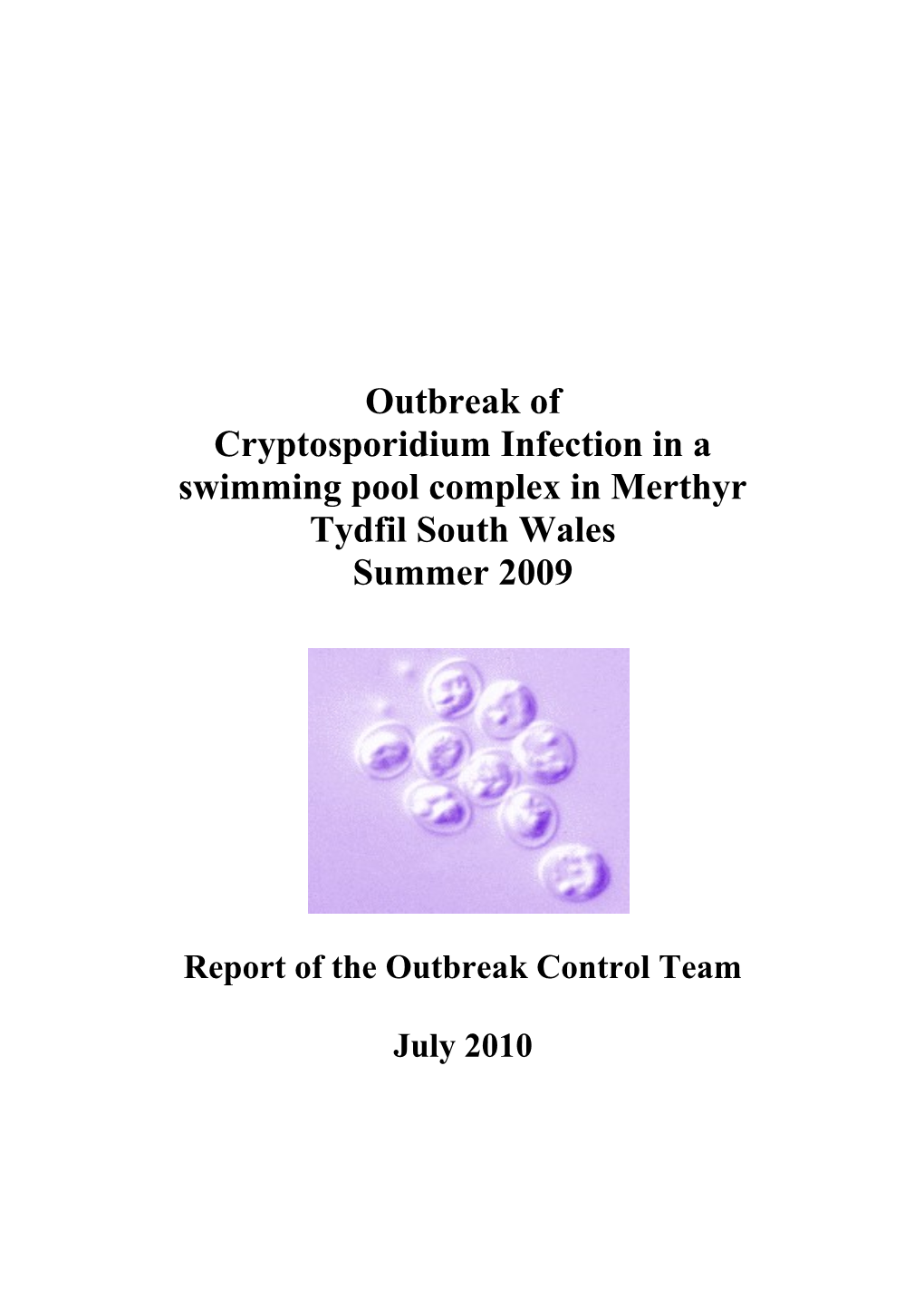 Outbreak of Cryptosporidium