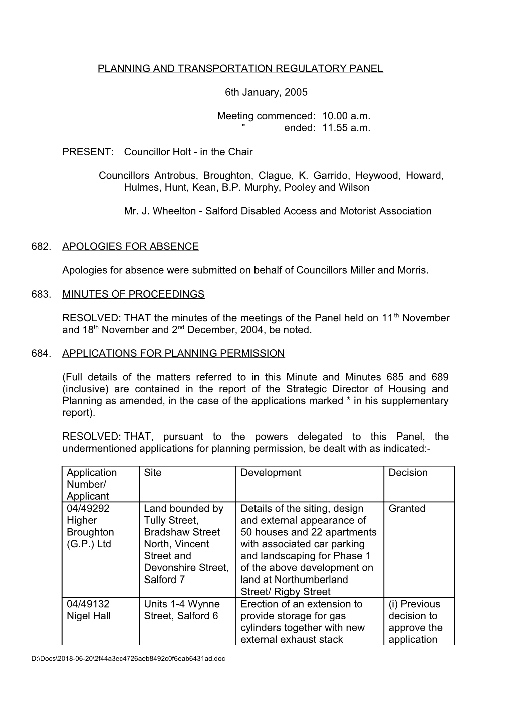 Planning and Transportation Regulatory Panel s4