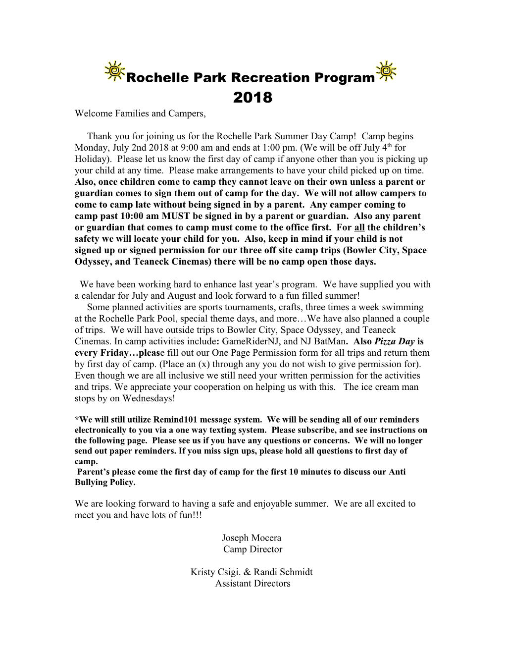 Rochelle Park Recreation Program