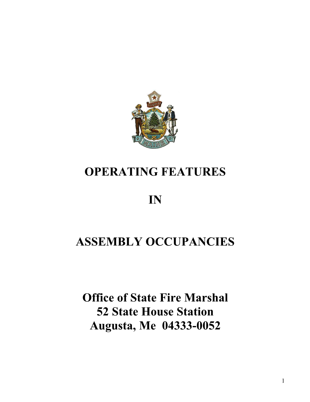 Operating Features in Assembly Occupancies