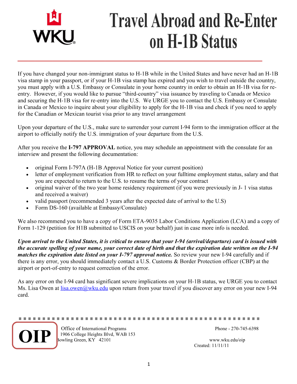 Original Form I-797A (H-1B Approval Notice for Your Current Position)