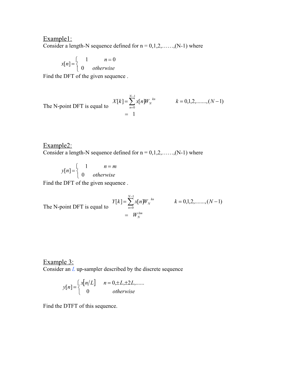 Properties of the DFT