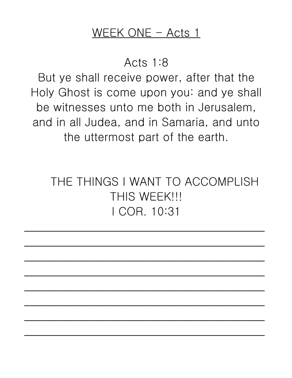 WEEK ONE - Acts 1