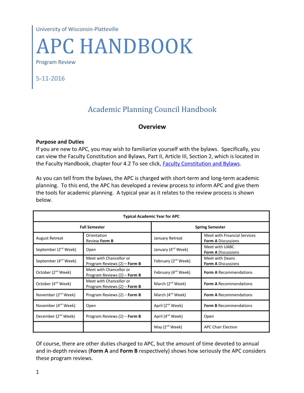 Academic Planning Council Handbook