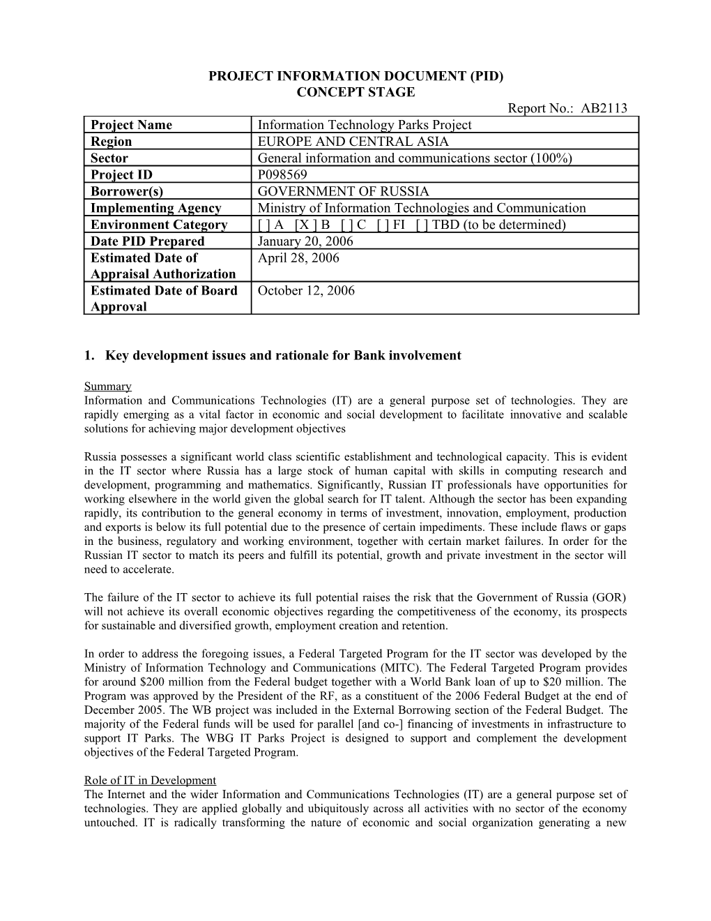 Project Information Document (Pid) s37