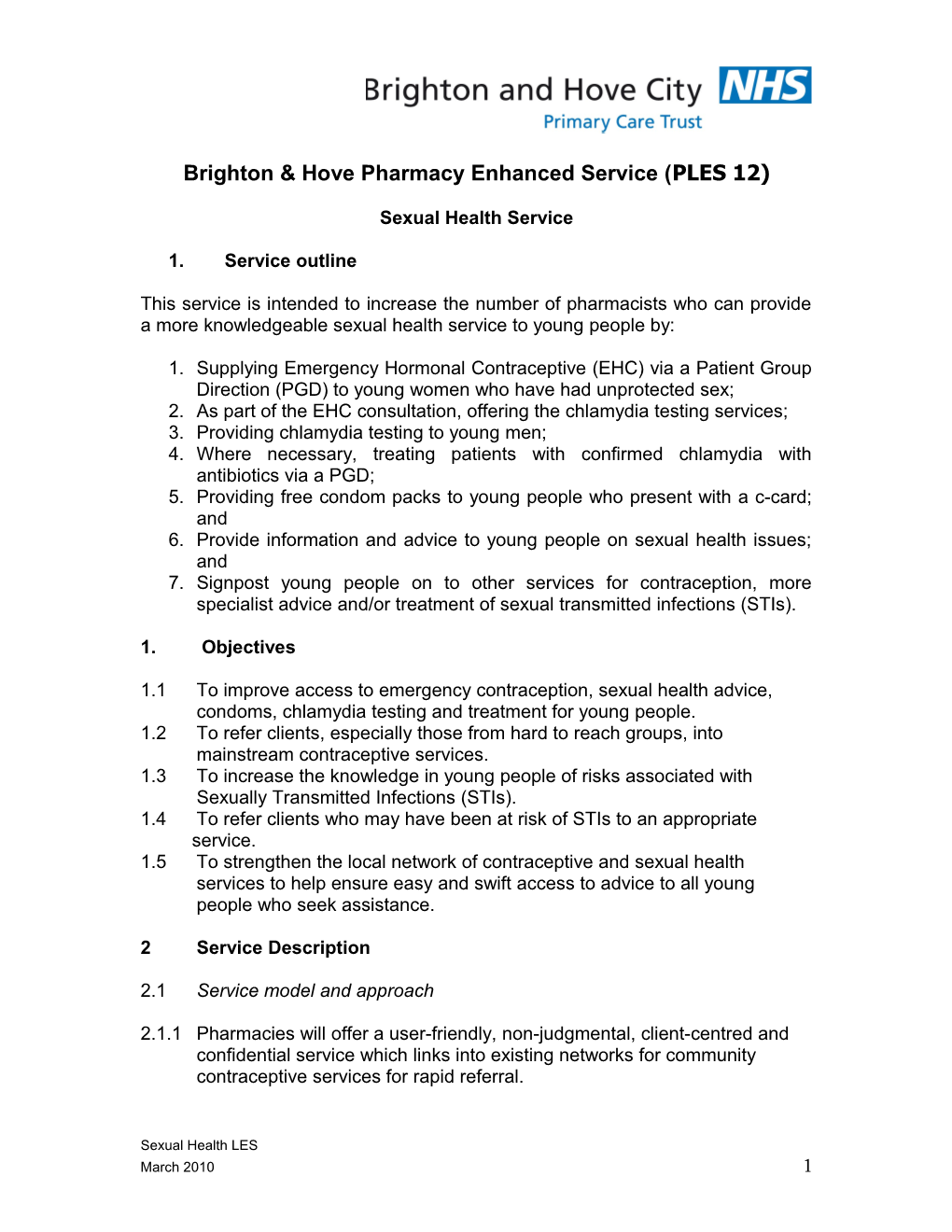 NHS Community Pharmacy Contractual Framework Enhanced Service Emergency Hormonal Contraception