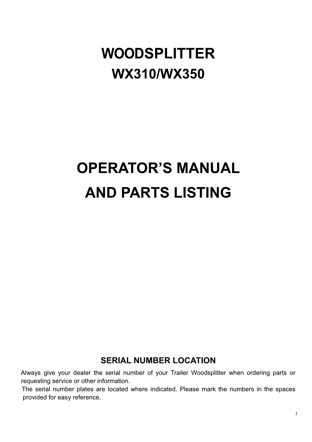 Operator S Manual
