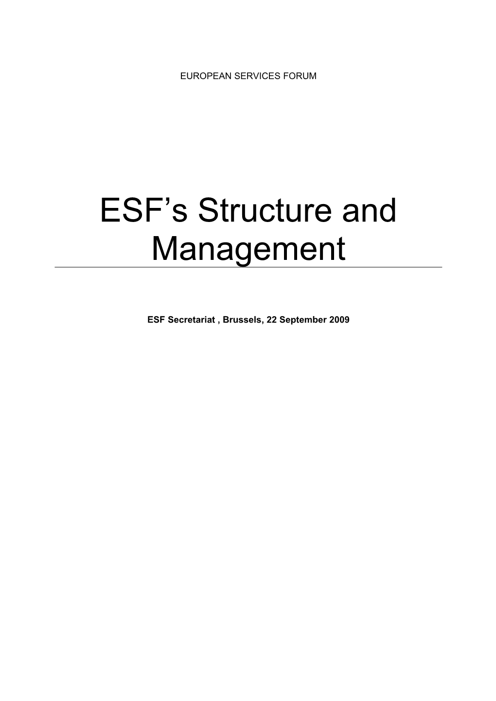 Structure and Management