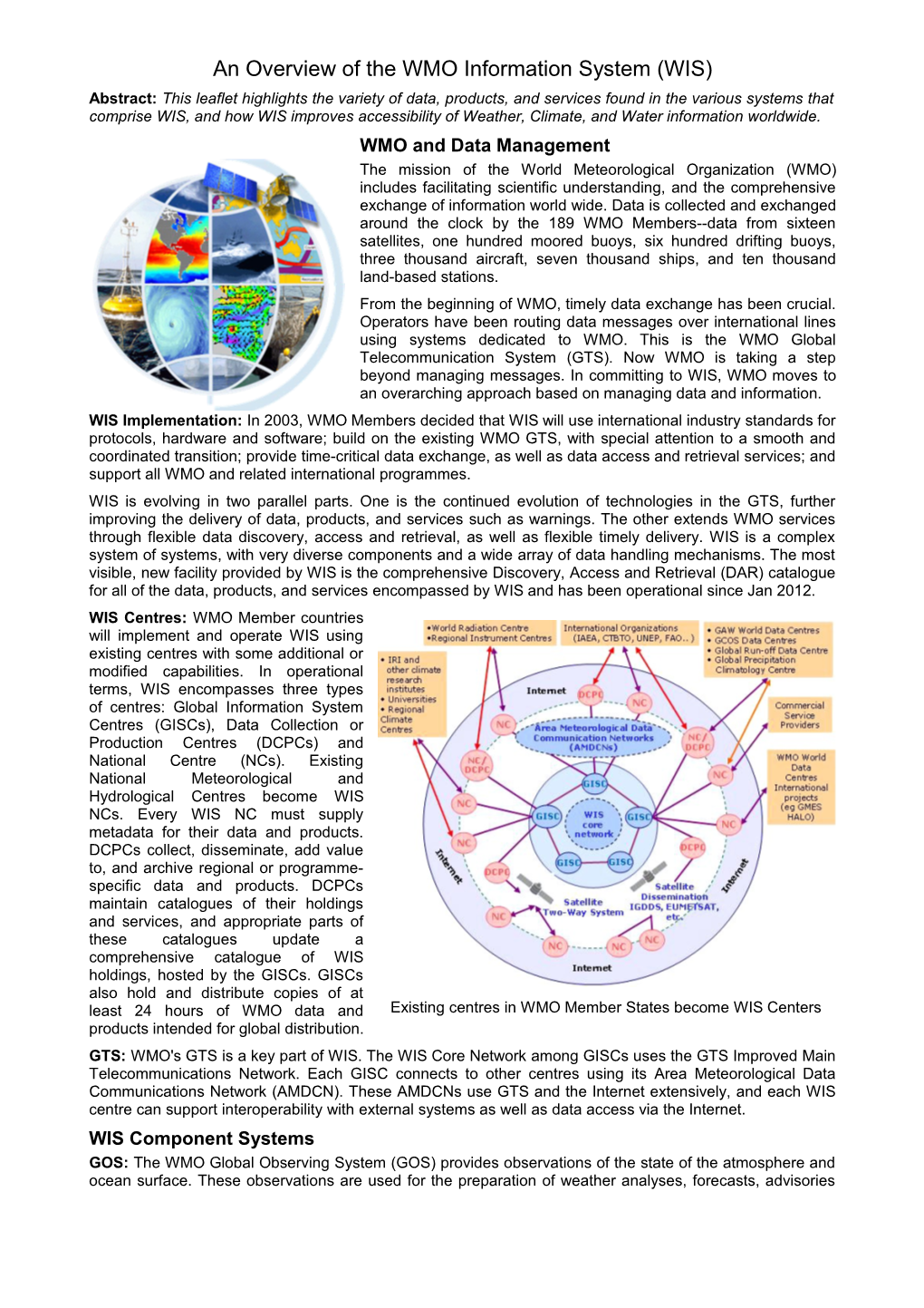 Overview of WMO Information System