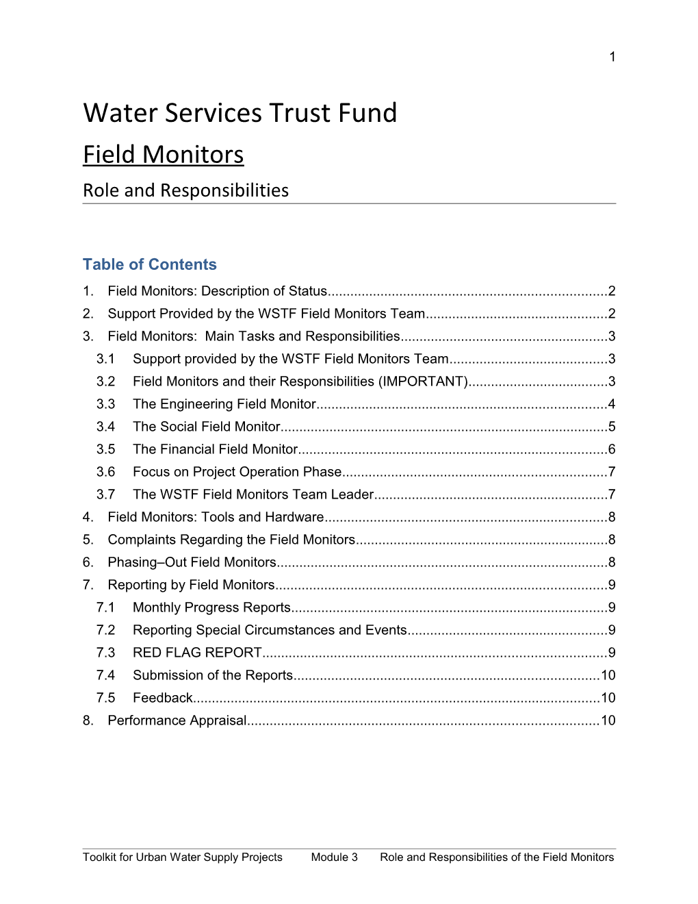 Water Services Trust Fund