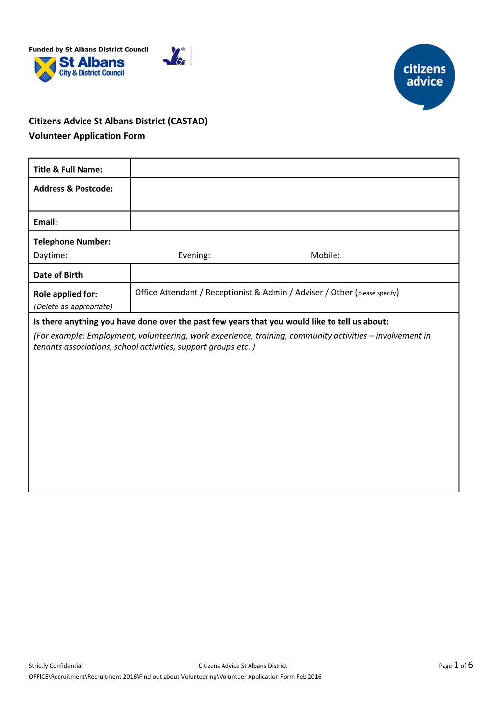 ASW Application Form