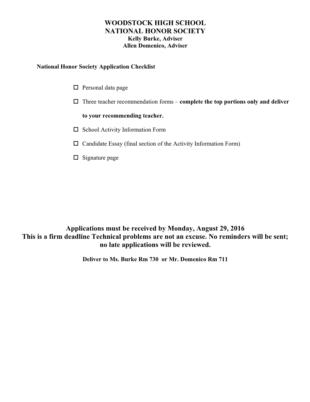 Student Activity Information Form