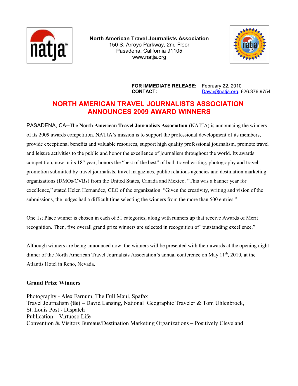 North American Travel Journalists Association