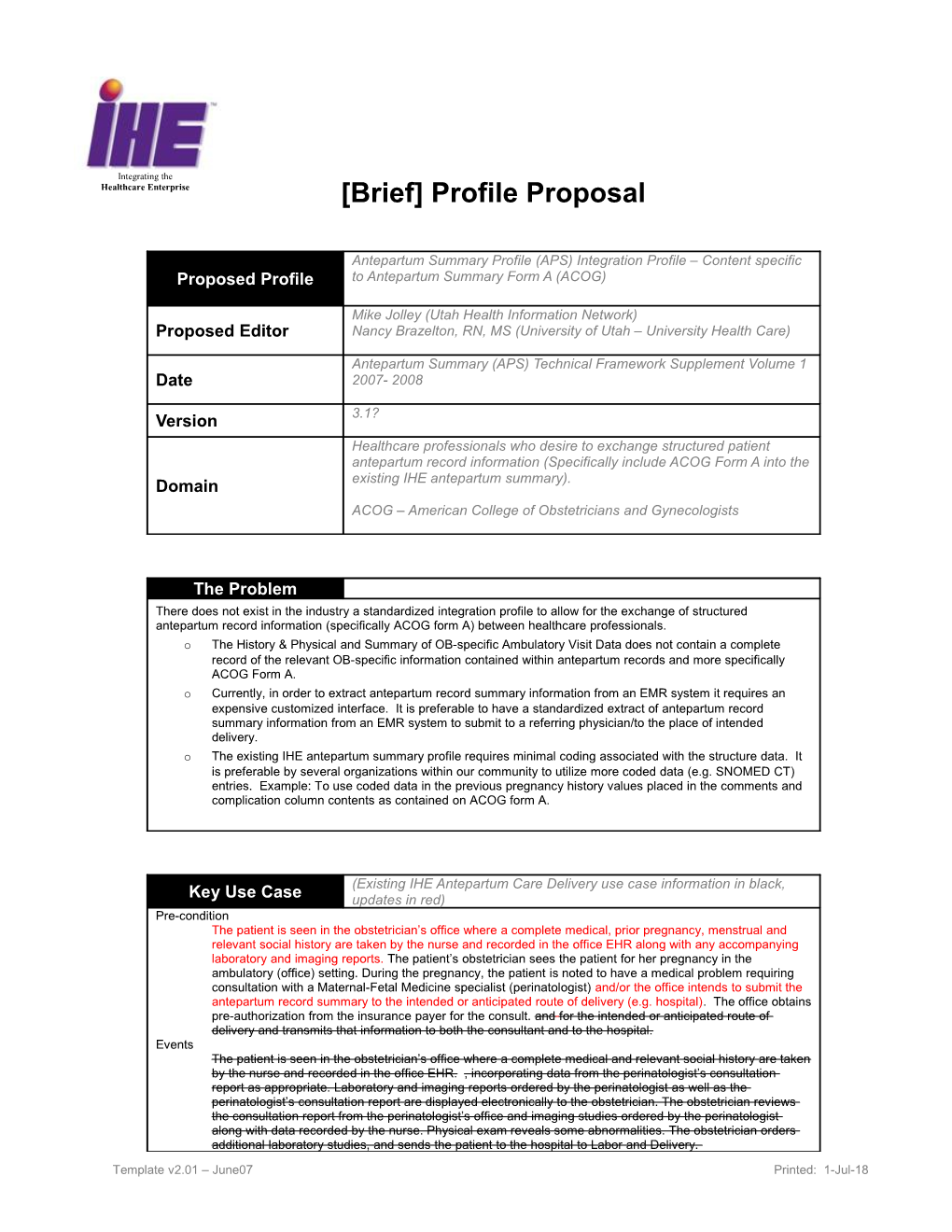 Brief Profile Proposal Page 2