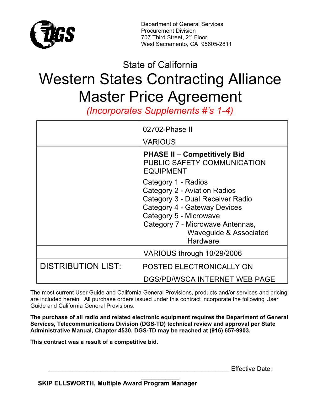 Western States Contracting Alliance (Wsca) User Guide