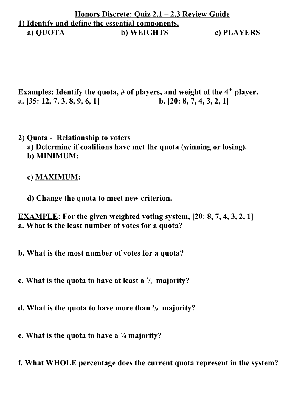 Honors Discrete: Quiz 2