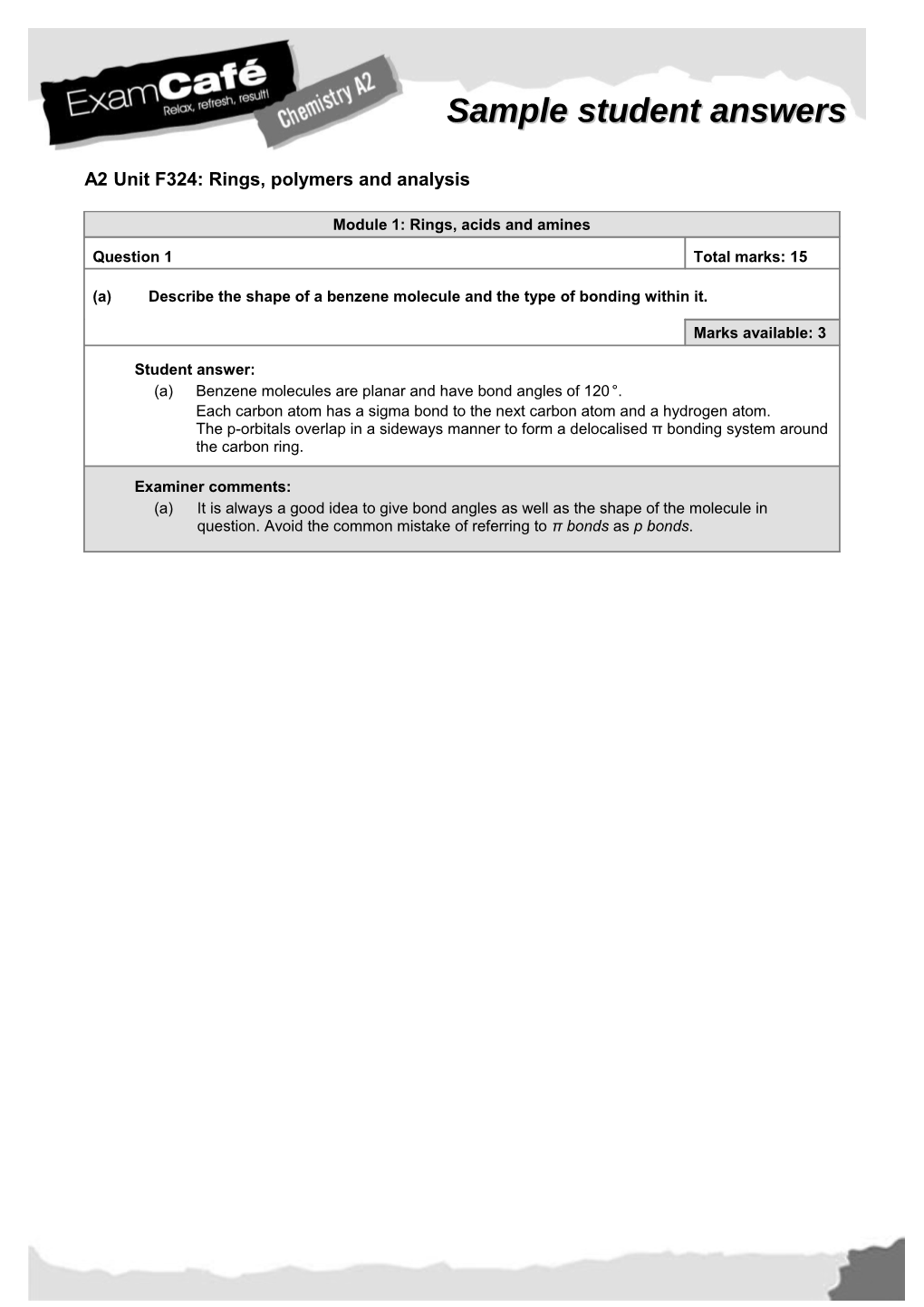 AS Unit F321: Atoms, Bonds and Groups s1