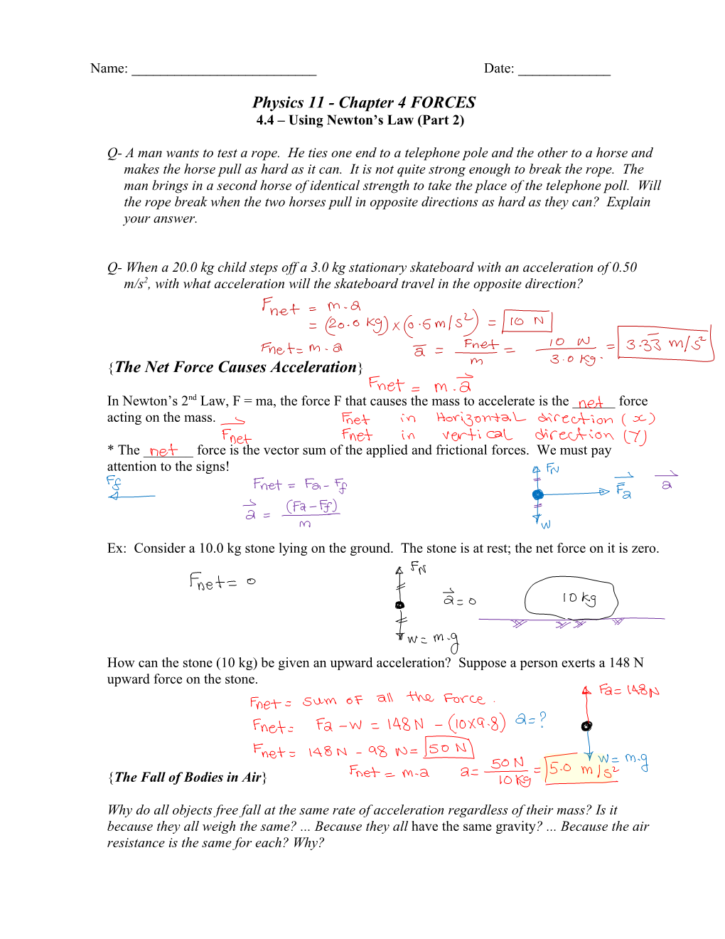 4.4 Using Newton S Law (Part 2)