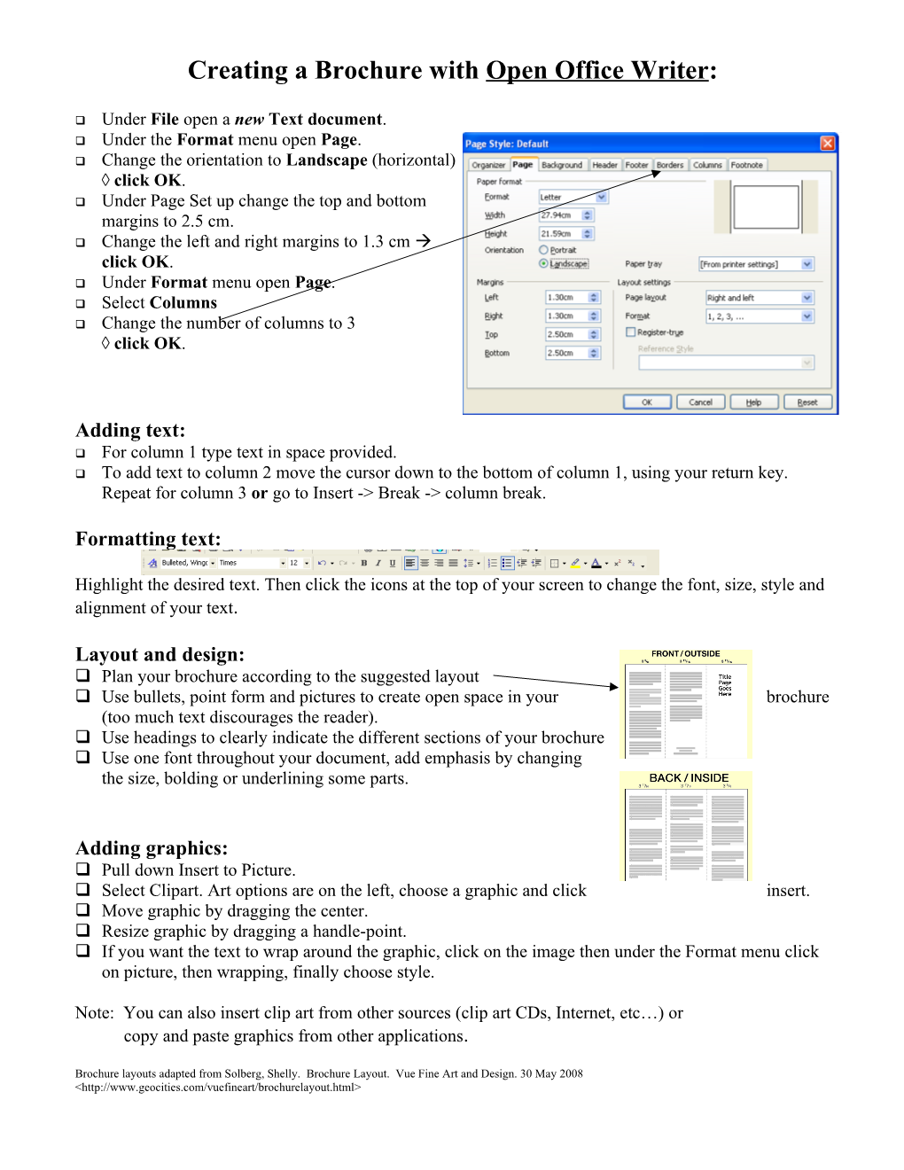 Creating a Brochure with Microsoft Word