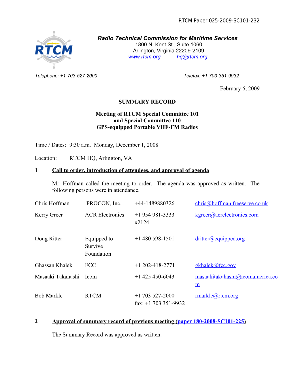 Radio Technical Commission for Maritime Services